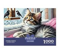 Rompecabezas de Gatitos con Animales Gorditos 1000 Piezas para Adultos y Niños, Juego de Entrenamiento Cerebral Educativo, Actividad de Ocio Interior Familiar 52x38cm/1000 Piezas