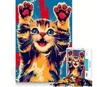 Rompecabezas de Gatitos Estilo Pop Art para Adolescentes, 1000 Piezas Refuerza la Memoria Pasatiempo Tranquilo Borde de Calidad Regalo Festivo (38x52cm)