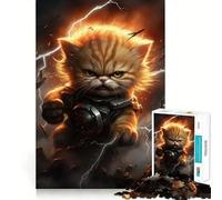 Rompecabezas de Gatitos Guerreros para Adultos 1000 Piezas Juego Think Boost Estructura de Encaje precisa fácil de Aprender diversión para Toda la Familia (50x75cm)