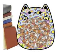 Rompecabezas de gato - 135 piezas de rompecabezas con forma de animal, pensamiento interactivo, piezas duraderas, herramientas de aprendizaje divertidas, juego creativo de pasatiempos | para niños y