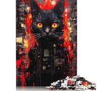 Rompecabezas de Gato Abstracto ciberpunk de 1000 Piezas para Adultos, desafiante y Estimulante, para niños y Adultos, 1000 Piezas (75 x 50 cm)
