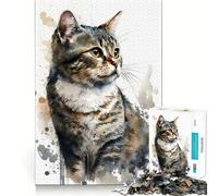 Rompecabezas de Gato Americano de Pelo Duro de 1000 Piezas para Adultos Divertido Juego de Memoria Artesanía de Corte experta Actividad Relajante para Grupos en Interiores (38x26cm)