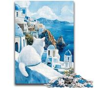 Rompecabezas de Gato Angora Turco para Adultos y Adolescentes, Juguetes educativos, antiestrés, Ideal para Decorar escritorios (50x75cm)