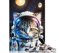 Rompecabezas de Gato Astronauta, Juego Creativo, Rompecabezas de cartón Premium para Mujeres y Hombres, Regalo de cumpleaños, 1000 Piezas (75 x 50 cm)