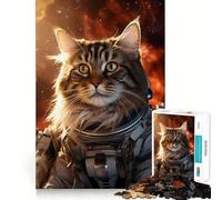 Rompecabezas de Gato Astronauta Noruego de 1000 Piezas para Adolescentes, Juguete cognitivo, pasatiempo Relajante, Borde Premium, Lista de Deseos de Santa Claus (38x52cm)