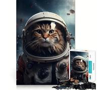 Rompecabezas de Gato Astronauta Noruego de 1000 Piezas para Adultos, Juguete cognitivo para Fortalecer los Lazos afectivos, Ideal para armar y Crear un Rompecabezas Artículo de Santa Claus (38x26cm)