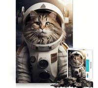 Rompecabezas de Gato Astronauta Noruego de 1000 Piezas para Adultos, Juguete para ejercitar la Mente, Tiempo Libre, diseño nítido, Regalo increíble (38x52cm)