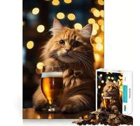 Rompecabezas de Gato atigrado Naranja Ale para Adolescentes, 1000 Piezas, Juguete Intelectual, diversión en Interiores, Corte de Calidad, Regalo Creativo (50x75cm)