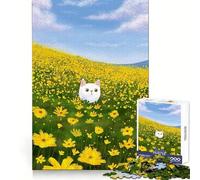 Rompecabezas de Gato Blanco en la Naturaleza para Adultos, 1000 Piezas, Actividad Relajante para el Cerebro, Cierre Seguro, Regalo Acogedor de Navidad (50x75cm)