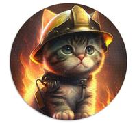 Rompecabezas de Gato Bombero para Adultos, 1000 Piezas, desafiante Rompecabezas, Actividad Familiar, decoración del hogar, Regalo navideño, 67,5 x 67,5 cm