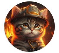 Rompecabezas de Gato Bombero para Adultos, 1000 Piezas, Padres, Parejas y Amigos (Mayores de 14 años, 67,5 x 67,5 cm)