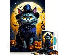 Rompecabezas de Gato Bruja,1000 Piezas,Entrenamiento cognitivo,Piezas Perfectamente encajables,Regalo de cumpleaños,Juguete para ejercitar la Mente (38x26cm)