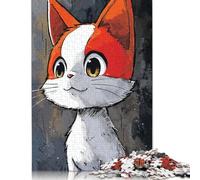 Rompecabezas de Gato calicó Curioso, Premium, 100% Reciclado, Rectangular, para niño o niña, 1000 Piezas (75 x 50 cm)