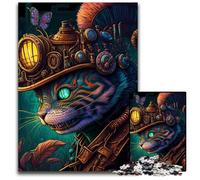 Rompecabezas de Gato con Casco, 1000 Piezas, de cartón, para Adultos, Adolescentes, Juego Interactivo Divertido para Toda la Familia, 26x38cm/10,23x14,96 Pulgadas.