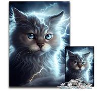 Rompecabezas de Gato cósmico relámpago para Adultos, 1000 Piezas de Madera, desafiante Rompecabezas para Adolescentes, diversión Familiar, 50x75cm/19,68x29,52 Pulgadas