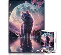 Rompecabezas de Gato de Cuento de Hadas a la luz de la Luna para Adultos, 1000 Piezas, Juego Educativo, desafío Mental, Valor Sentimental, tamaño 38x52cm