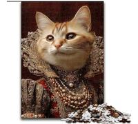 Rompecabezas de Gato de una Familia aristocrática para Adultos y Adolescentes, Juego Familiar para aliviar el estrés, desafío difícil, Gran Regalo y Juguete (26x38cm)