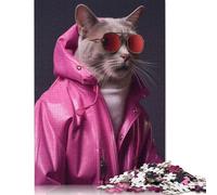 Rompecabezas de Gato Divertido con Forma de Meme, Rectangular, de cartón 100% Reciclado, Ideal para Adultos y niños, 1000 Piezas (75 x 50 cm)