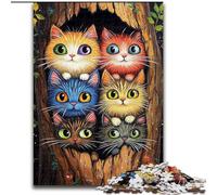 Rompecabezas de Gato en el Agujero del árbol, 1000 Piezas, Ideal para Adultos, para armar Patrones, Actividades Divertidas en casa, Regalo de cumpleaños, Regalo de Viaje (26x38cm)