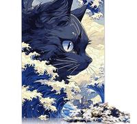 Rompecabezas de Gato en una Ola, Juegos creativos, cartón 100% Reciclado, Adultos, 1000 Piezas (75 x 50 cm)
