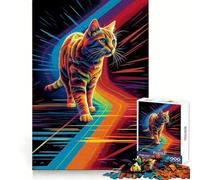 Rompecabezas de Gato Entre líneas para Adultos, 1000 Piezas, para desarrollar la Capacidad de razonamiento, para Relajarse, para Disfrutar del Arte de Corte preciso, (50x75cm)