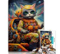 Rompecabezas de Gato futurista de 1000 Piezas para Adolescentes y adultosAlivia el estrés, un desafío difícil y fomenta el Amor en pareja38x26cm