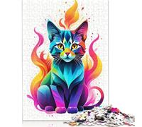 Rompecabezas de Gato geométrico de Colores, de Primera Calidad, 100% Papel Reciclado, Rectangular, 1000 Piezas (26 x 38 cm)