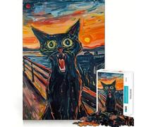 Rompecabezas de Gato Gritando para Adolescentes, 1000 Piezas, fortalece la Memoria, pasatiempo Tranquilo, Borde de Calidad, Regalo Festivo (38x52cm)