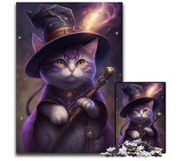 Rompecabezas de Gato mágico de 1000 Piezas para Adultos, Actividad Familiar, Rompecabezas, decoración del hogar, Regalo navideño, 26x38cm/10,23x14,96 Pulgadas