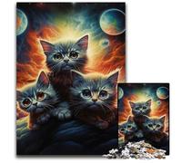 Rompecabezas de Gato mágico de 1000 Piezas para Adultos. Rompecabezas para Adultos, Actividad Familiar, decoración del hogar, Regalo navideño, 50x75cm/19,68x29,52 Pulgadas.