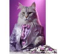 Rompecabezas de Gato Meme majestuoso, difícil, 100% cartón Reciclado, Ideal para Mujeres y Hombres, Regalo para el Día del Padre, 1000 Piezas (75 x 50 cm)