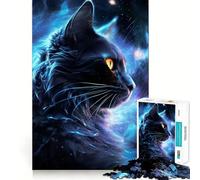 Rompecabezas de Gato místico Espacial para Adultos, 1000 Piezas, Juguete de lógica, antiestrés, Corte de precisión, Regalo para Festivales (38x26cm)