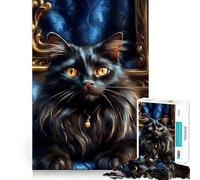 Rompecabezas de Gato Negro Misterioso para Adultos, 1000 Piezas, Juguete para ejercitar la Mente, diseño de Montaje Lento, Regalo Encantador (50x75cm)
