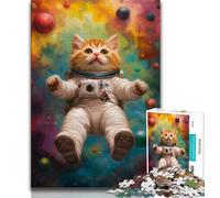 Rompecabezas de Gato neón para Adolescentes 1000 Piezas Ideal para Noches de Juegos Juguete Colorido para Regalar en casa (50x75cm)
