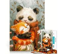 Rompecabezas de Gato Panda El Mejor Amigo para Adultos, 1000 Piezas, Juguete para ejercitar la Mente, Pieza de colección de Arte de Corte nítido 50x75cm
