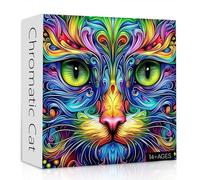 Rompecabezas de Gato para Adultos, 1000 Piezas, Rompecabezas de Arte Abstracto de Animales de fantasía, Rompecabezas Colorido y Divertido de Gato, Rompecabezas de desafío Duro Imposible para Adultos