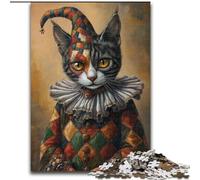 Rompecabezas de Gato Payaso para Adultos, 26x38cm, Ideal para Adolescentes, Ideal para una Noche de Juegos en Familia, un Regalo Que estimula el Cerebro