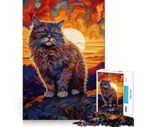 Rompecabezas de Gato Persa de 1000 Piezas para Adultos Regalo Ideal para desarrollar la lógica Juguete para Disfrutar de un Corte preciso y un diseño Elegante (38x26cm)