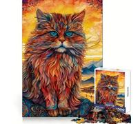 Rompecabezas de Gato Persa de 1000 Piezas para Adultos Regalo Ideal para desarrollar la lógica Juguete para Disfrutar de un Corte preciso y un diseño Elegante (38x52cm)