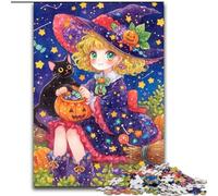 Rompecabezas de Gato y Chica Anime para Adultos 1000 Piezas ¡Disfruta de Tus Vacaciones en casa! Cada Pieza es única Diversión Familiar desafiante (26x38cm)