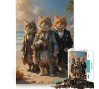 Rompecabezas de Gatos aristócratas Reales de 1000 Piezas para Adolescentes Juguete para desarrollar la lógica y la Capacidad de relajación Bordes Suaves Regalo de Primera Calidad (50x75cm)