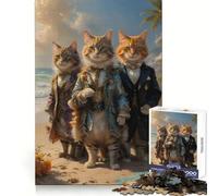 Rompecabezas de Gatos aristócratas Reales de 1000 Piezas para Adolescentes Juguete para desarrollar la lógica y la Capacidad de concentración Bordes Suaves Regalo de Primera Calidad (38x26cm)