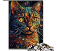 Rompecabezas de Gatos espaciales Coloridos para Adolescentes, 1000 Piezas, un desafío difícil y antiestrés para la decoración del hogar para Mayores de 14 años (26x38cm)