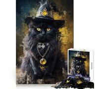 Rompecabezas de Gatos hechiceros para Adultos, 1000 Piezas, Mejora la Memoria, Divertido Montaje de imágenes, Arte Coleccionable (38x26cm)