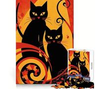 Rompecabezas de Gatos Negros para Adolescentes, 1000 Piezas, para ejercitar la Memoria, para una Experiencia de relajación y atención Plena, con Corte preciso, Regalo Memorable (38x26cm)