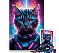 Rompecabezas de Gatos neón para Gamers para Adultos, 1000 Piezas, Ejercicio Inteligente, relajación Casual, Bordes precisos, Regalo navideño (38x52cm)