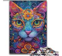 Rompecabezas de Gatos psicodélicos para Adultos, 2000 Piezas ¡Cada Pieza es única! Juego desafiante y Divertido para Toda la Familia (70x100cm)