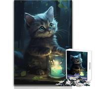 Rompecabezas de Gatos tiernos Que Brillan para Adultos, 1000 Piezas, Divertido Juego de Aprendizaje para Entrenar el Cerebro, Gran Regalo Sorpresa único, tamaño 38x26cm