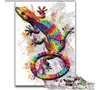 Rompecabezas de geco Acuarela para Adultos, 1000 Piezas, para Mayores de 14 años, Juego de decoración de Pared, cumpleaños y Navidad 26x38cm