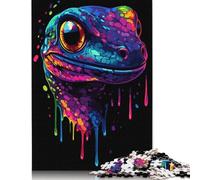 Rompecabezas de geco Colorido - Gecko neón, Divertido Rompecabezas Rectangular de Papel para niños y Adultos a Partir de 12 años, Regalo de cumpleaños, 1000 Piezas (75 x 50 cm)
